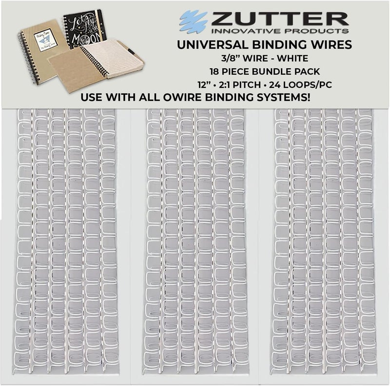 Binding Wires - White Bundle Pack - Use with Any and All owire Binding Systems! ( Binding Wires 3/8" - White 18 Piece Bundle Pack)